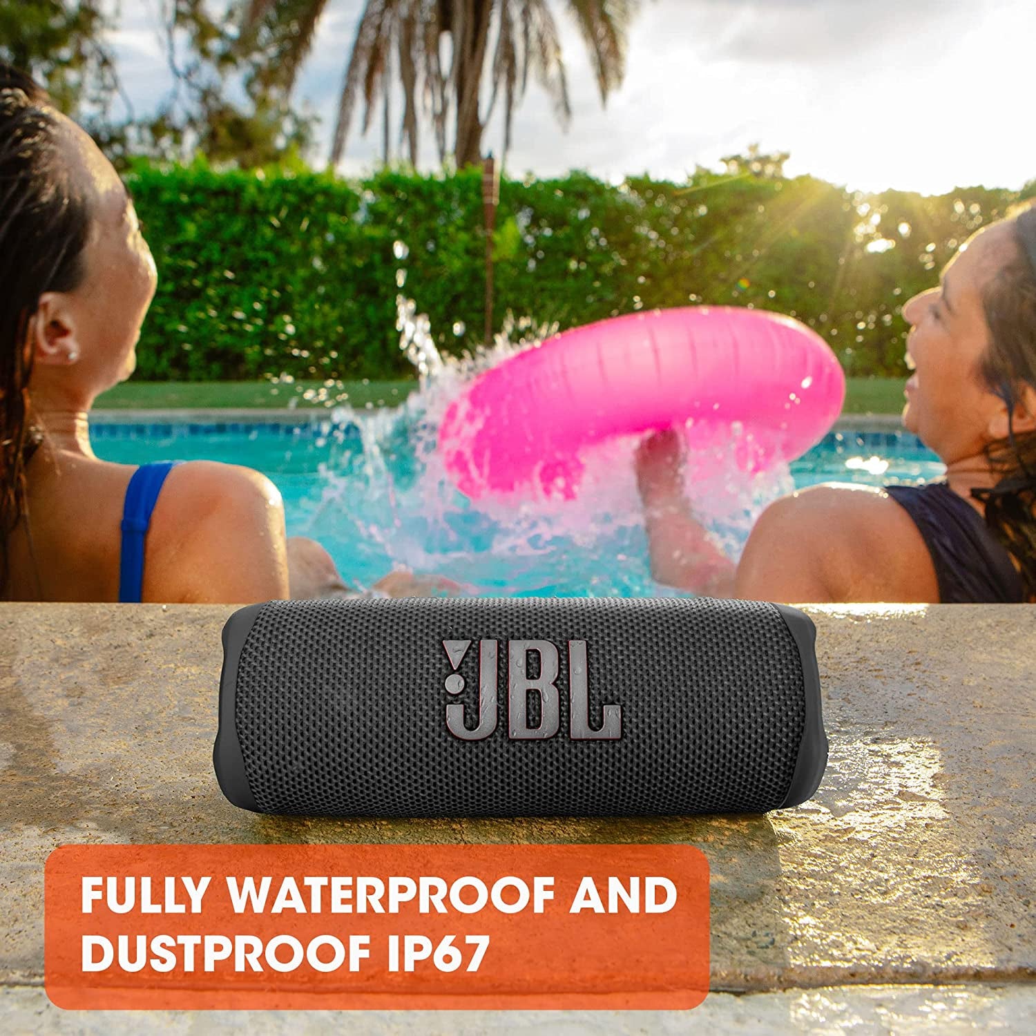 Flip 6 - Portable Bluetooth Speaker, Powerful Sound and Deep Bass, IPX7 Waterproof, 12 Hours of Playtime,  Partyboost for Multiple Speaker Pairing for Home, Outdoor and Travel (Black)
