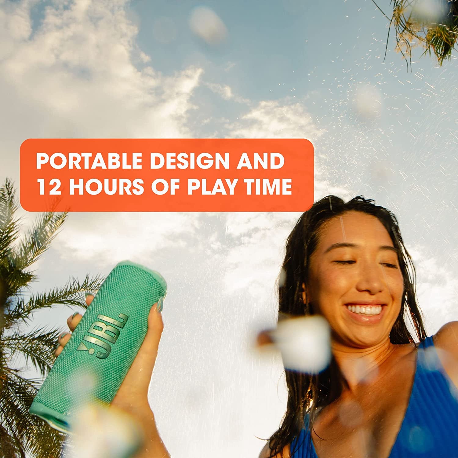 Flip 6 - Portable Bluetooth Speaker, Powerful Sound and Deep Bass, IPX7 Waterproof, 12 Hours of Playtime,  Partyboost for Multiple Speaker Pairing for Home, Outdoor and Travel (Black)