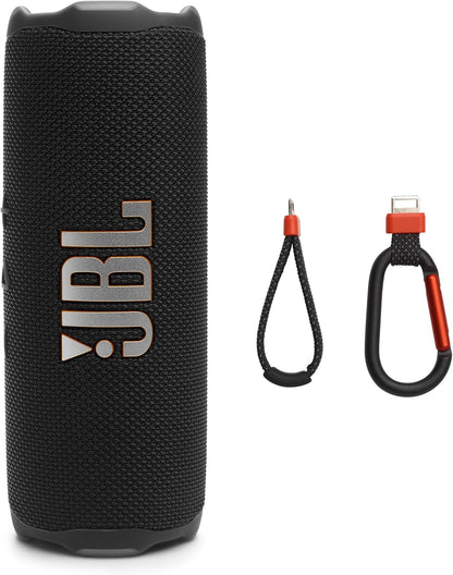 Flip 7 - Portable Waterproof and Drop-Proof Speaker, Bold Pro Sound with AI Sound Boost, 16Hrs of Playtime, and Pushlock System with Interchangeable Accessories (Black)